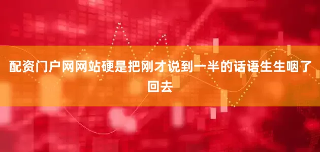配资门户网网站硬是把刚才说到一半的话语生生咽了回去